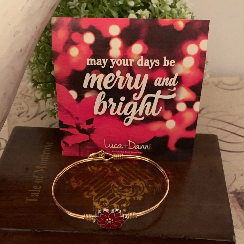 Luca + Danni Gold Bracelet with Poinsettia Flower